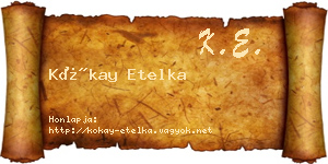 Kókay Etelka névjegykártya